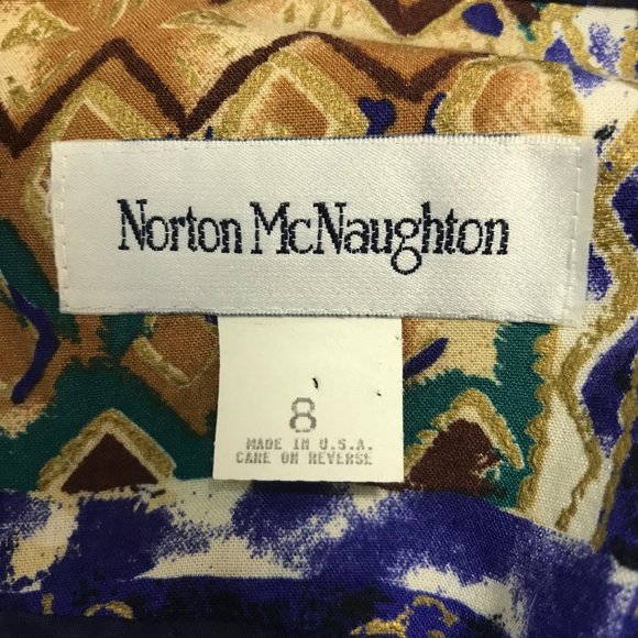 Vintage 90s Norton McNaughton Blazer Jacket Medium / 8 Purple Gold Long USA - Picture 8 of 10